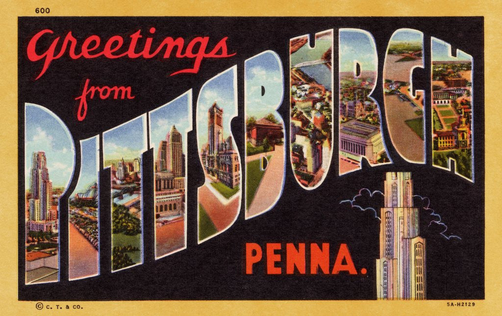 Detail of Greeting Card from Pittsburgh, Pennsylvania by Corbis