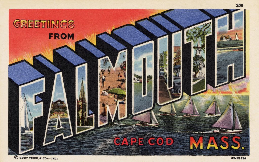 Detail of Greeting Card from Falmouth, Massachusetts by Anonymous