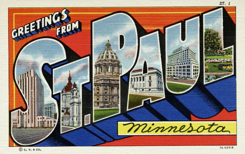 Detail of Greeting Card from St. Paul, Minnesota by Anonymous