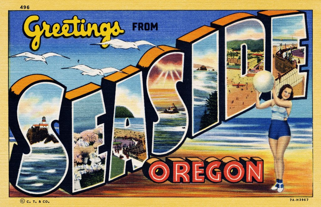 Detail of Greeting Card from Seaside, Oregon by Anonymous