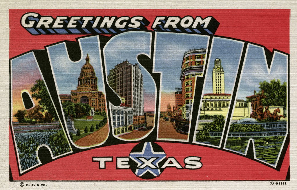 Detail of Greeting Card from Austin, Texas by Anonymous