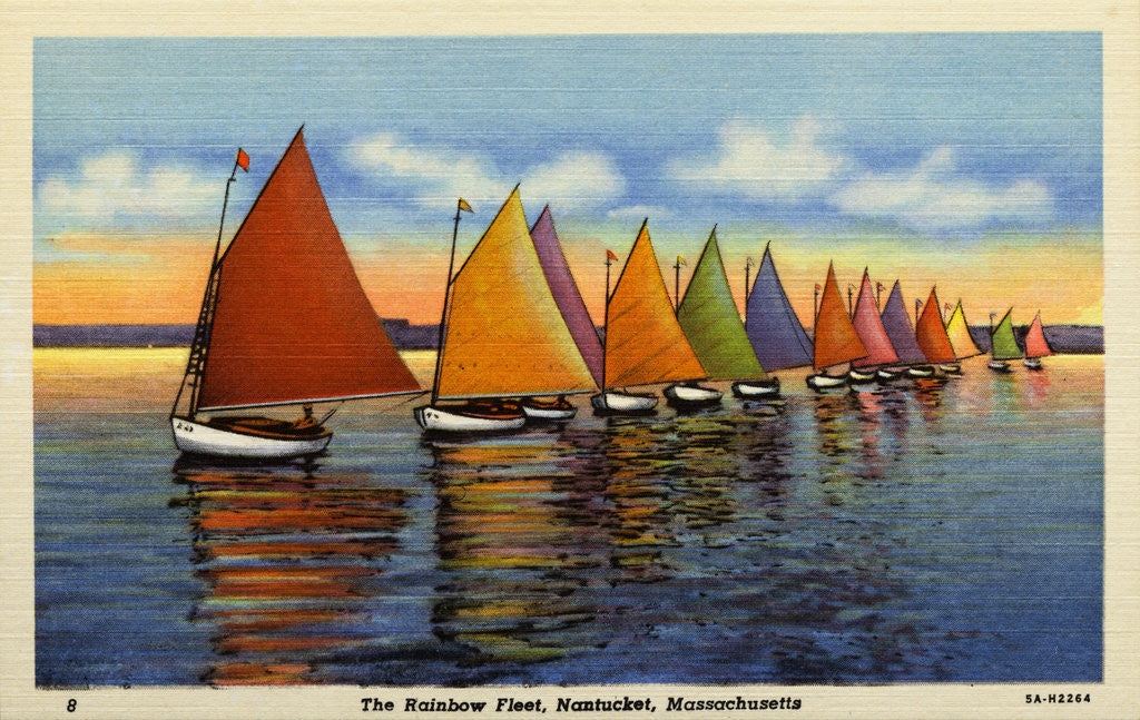 Detail of Sailboats near Nantucket Island by Anonymous