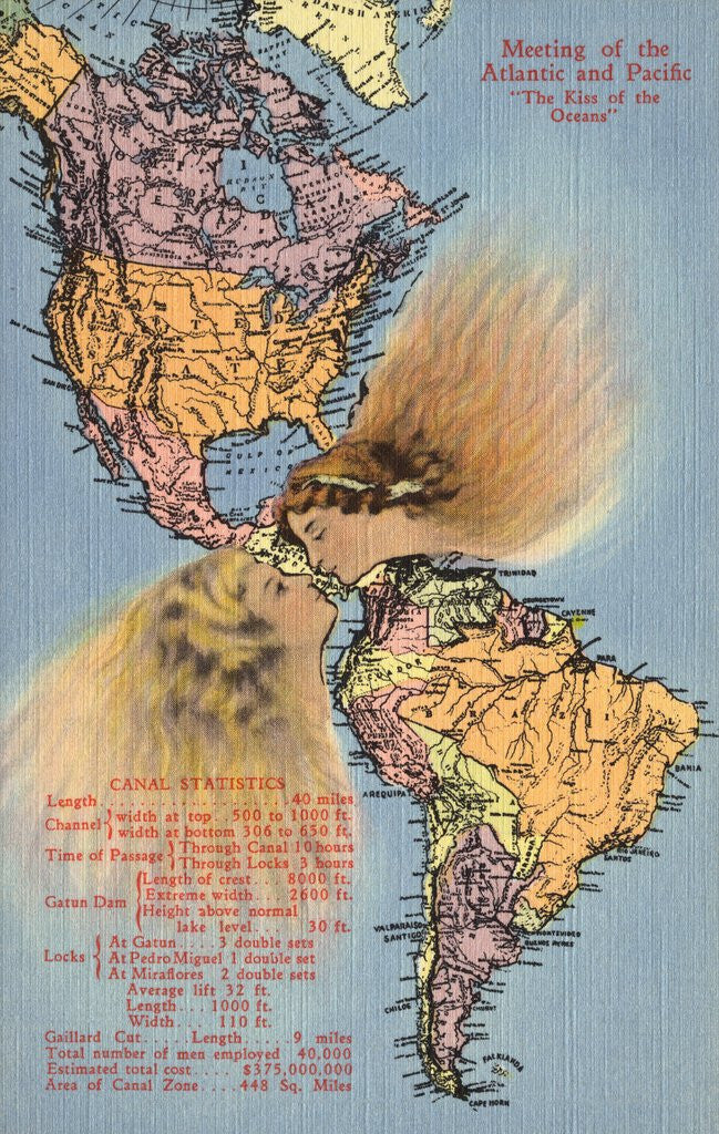 Detail of Faces Kissing at the Panama Canal by Anonymous