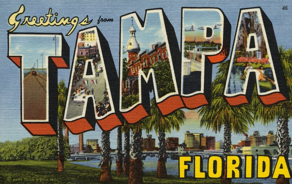 Detail of Greeting Card from Tampa, Florida by Anonymous