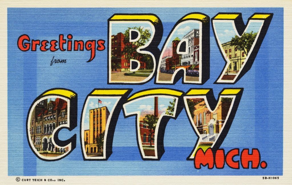 Detail of Greeting Card from Bay City, Michigan by Corbis
