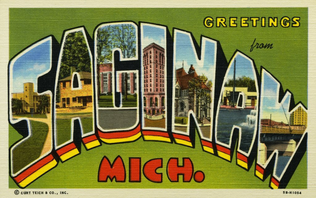 Detail of Greeting Card from Saginaw, Michigan by Anonymous