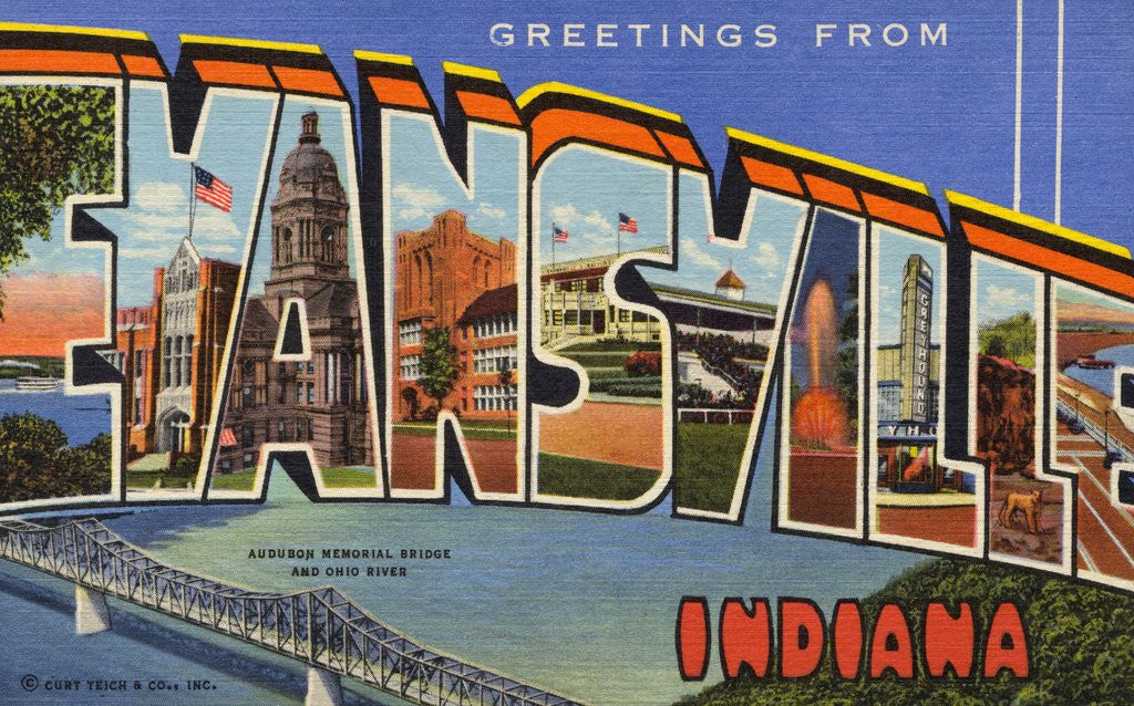 Detail of Greeting Card from Evansville, Indiana by Anonymous