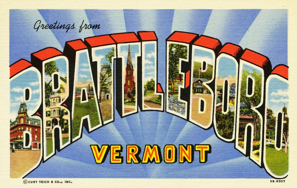 Detail of Greeting Card from Brattleboro, Vermont by Anonymous