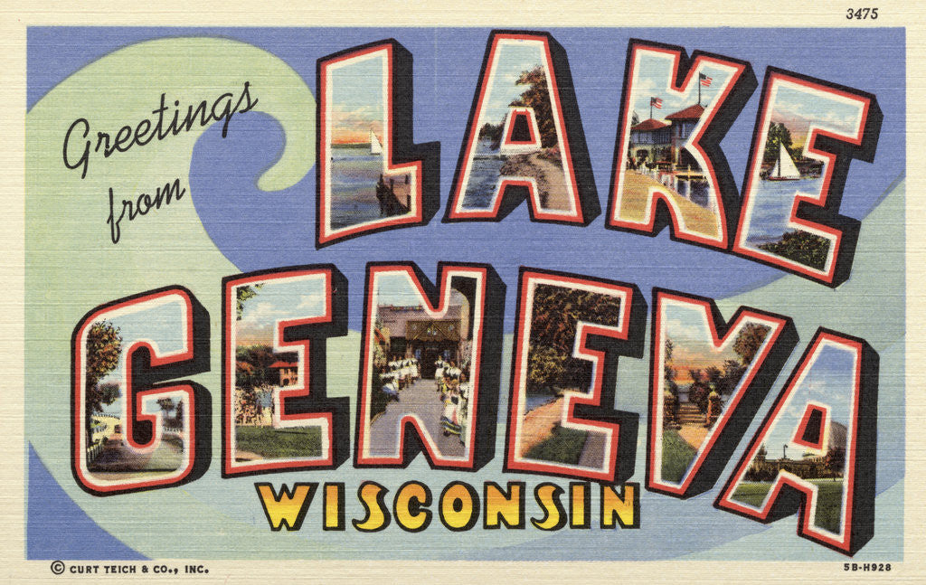 Detail of Greeting Card from Lake Geneva by Anonymous