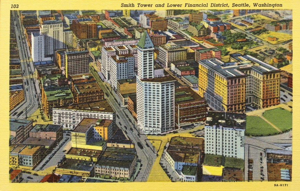 Detail of Lower Financial District of Seattle by Anonymous