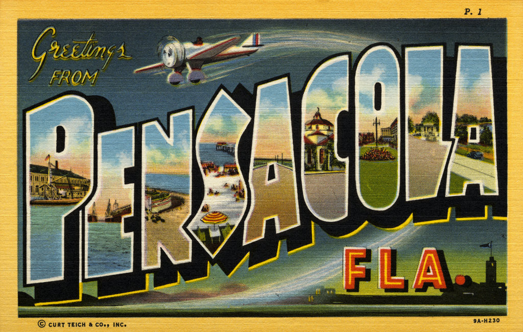 Detail of Greeting Card from Pensacola, Florida by Anonymous