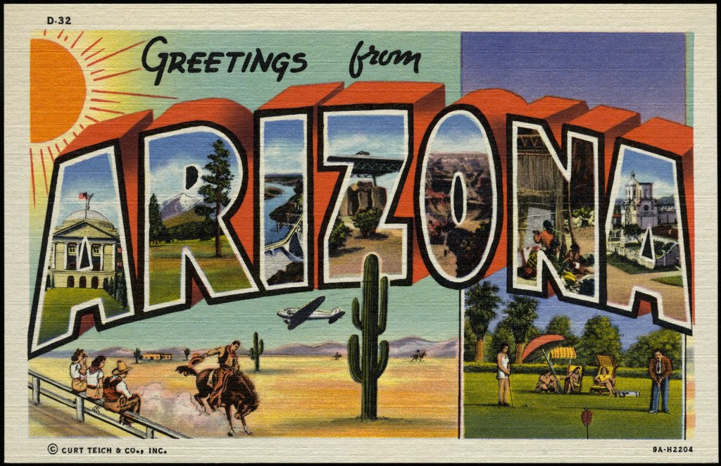 Detail of Greeting Card from Arizona by Anonymous