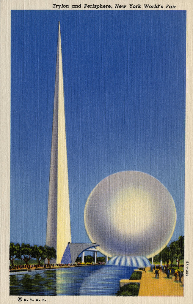 Detail of Trylon and Perisphere, New York World's Fair Postcard by Anonymous