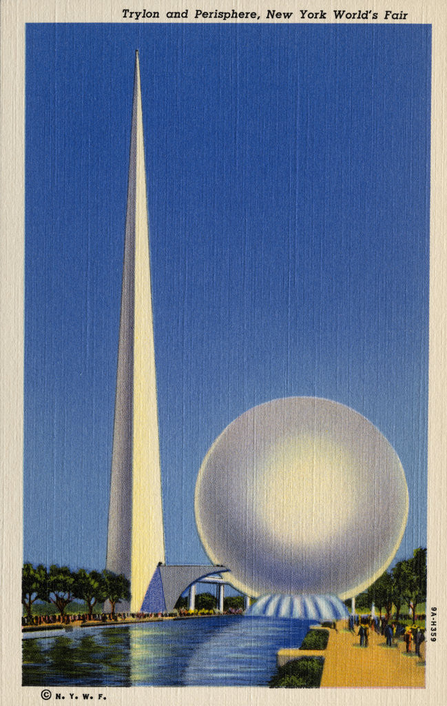Detail of Trylon and Perisphere, New York World's Fair Postcard by Corbis