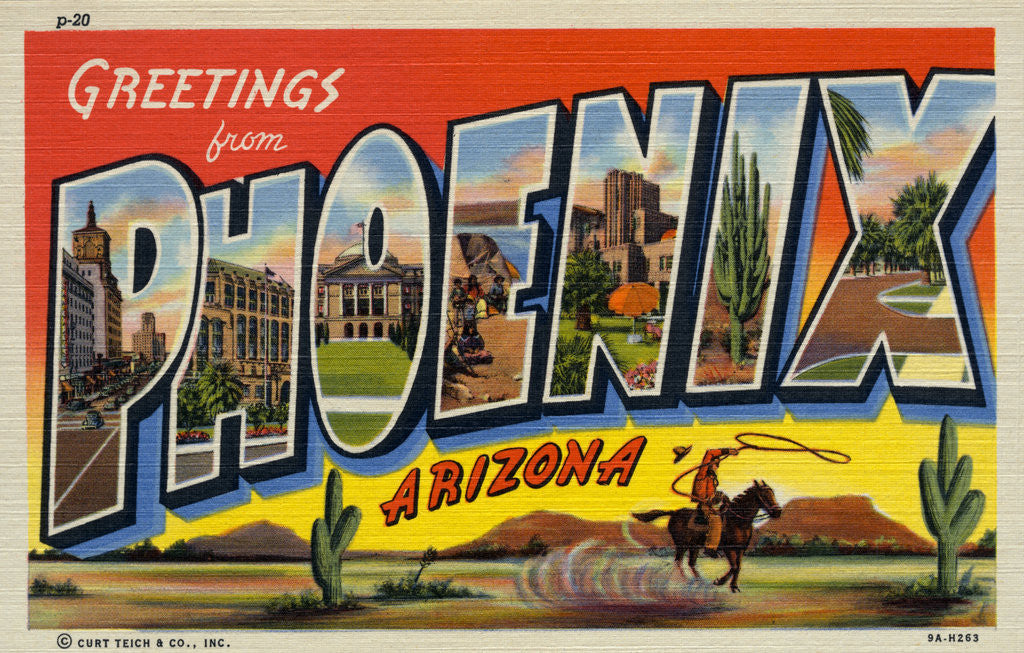 Detail of Greeting Card from Phoenix, Arizona by Anonymous