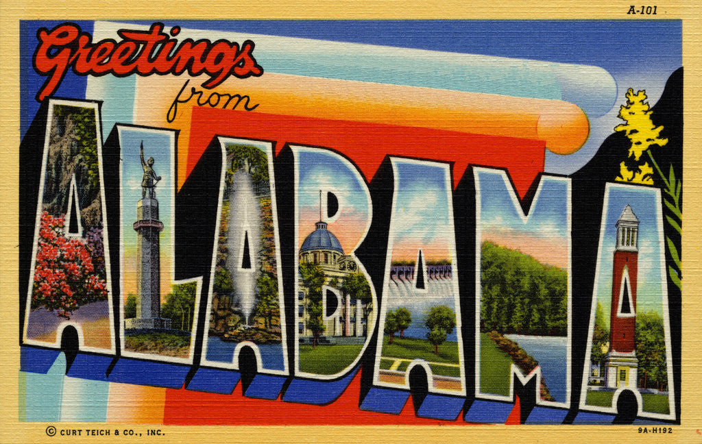 Detail of Greeting Card from Tuscaloosa, Alabama by Anonymous