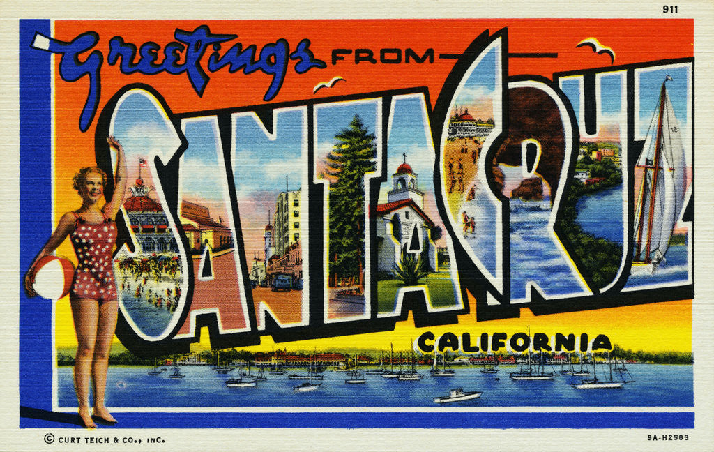 Detail of Greeting Card from Santa Cruz, California by Anonymous