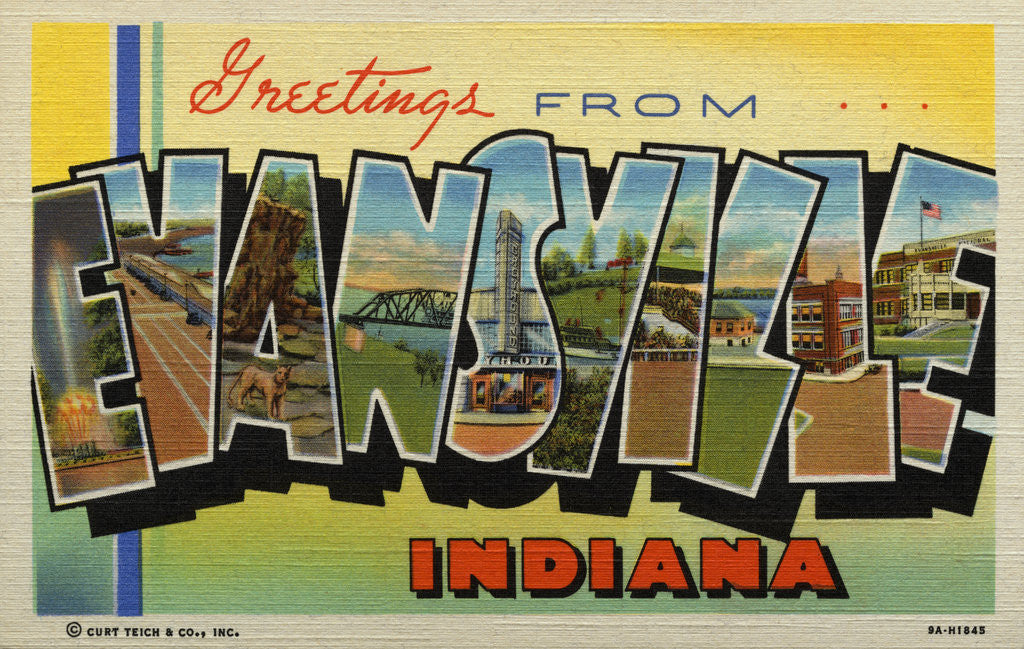 Detail of Greeting Card from Evansville, Indiana by Anonymous