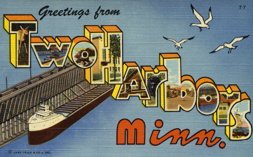 Detail of Greeting Card from Two Harbors, Minnesota by Anonymous