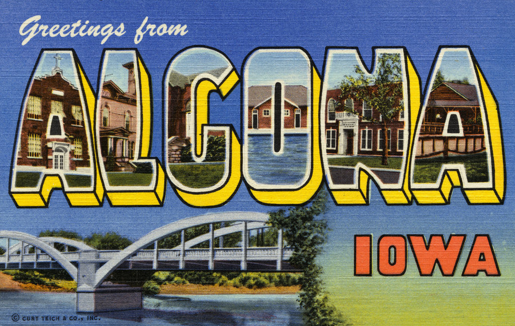 Detail of Greeting Card from Algona, Iowa by Anonymous