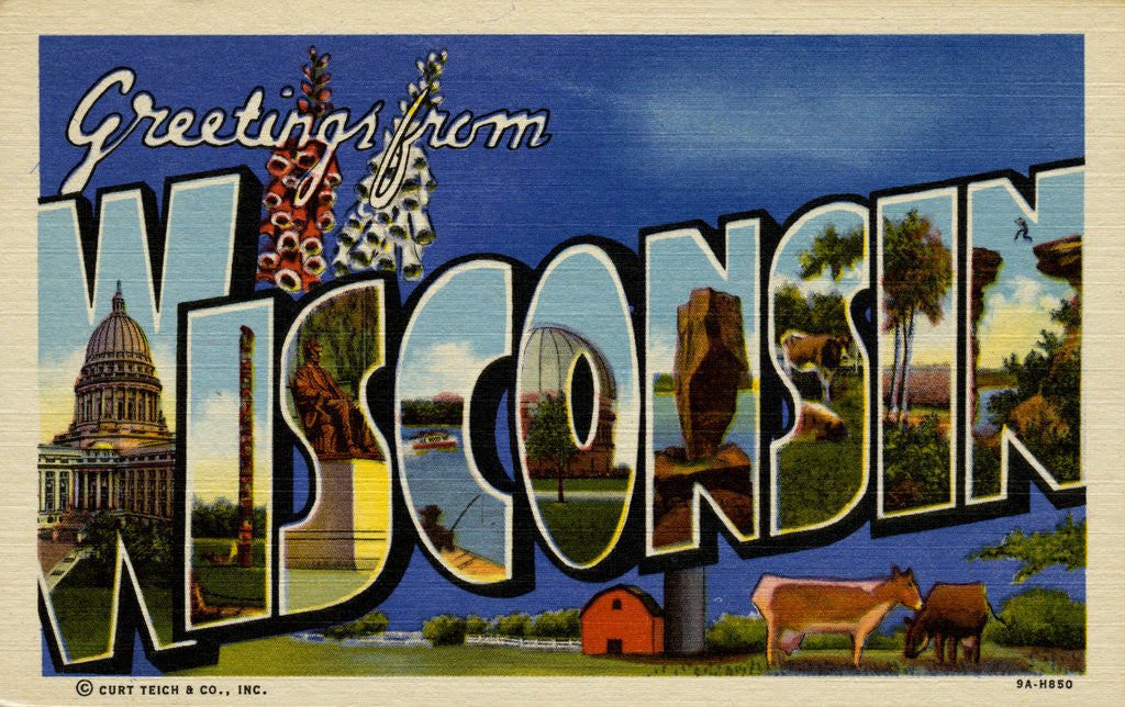 Detail of Greeting Card from Wisconsin by Anonymous