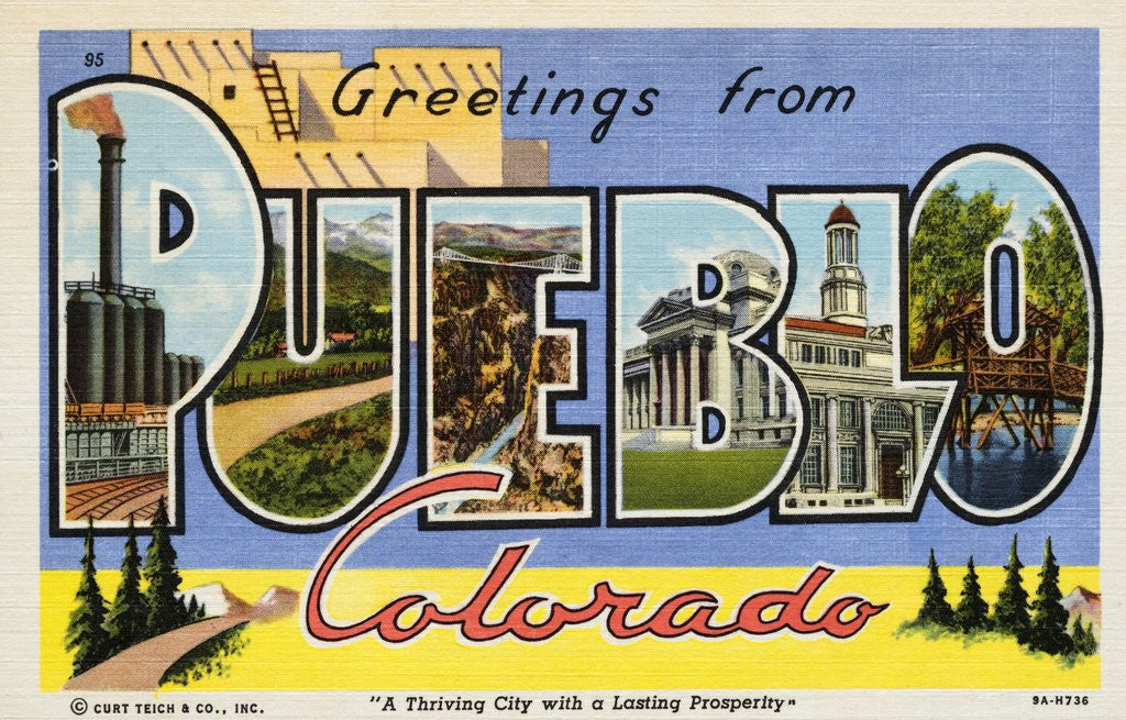 Detail of Greeting Card from Pueblo, Colorado by Anonymous