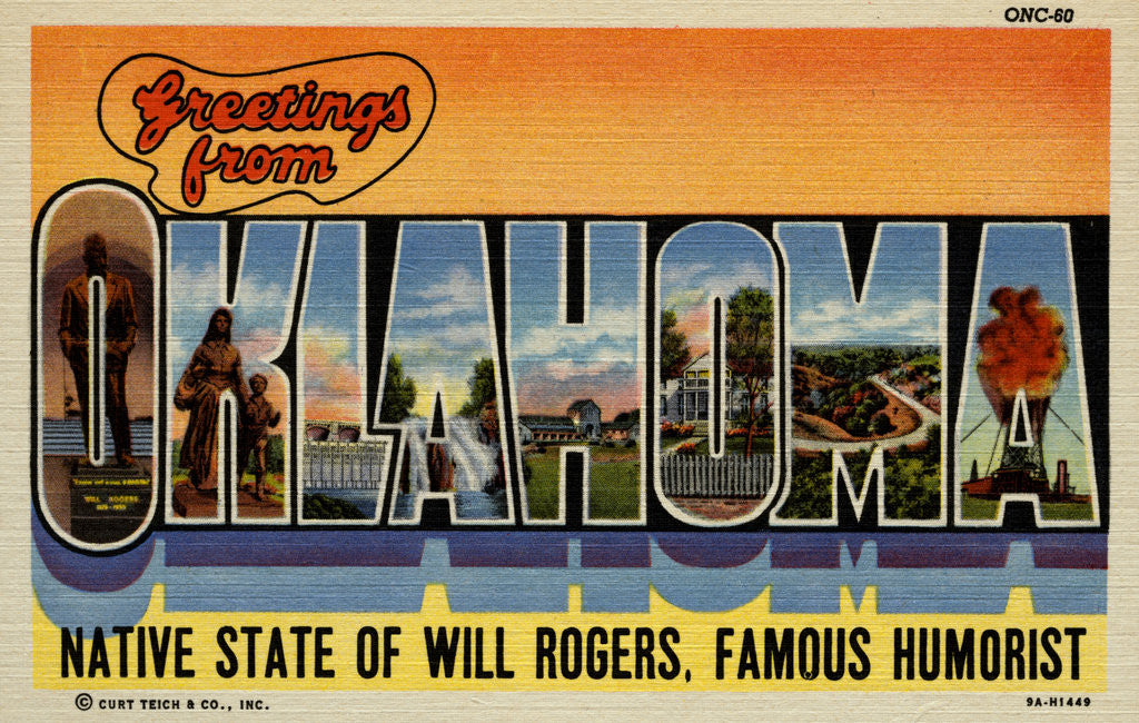 Detail of Greeting Card from Oklahoma by Anonymous