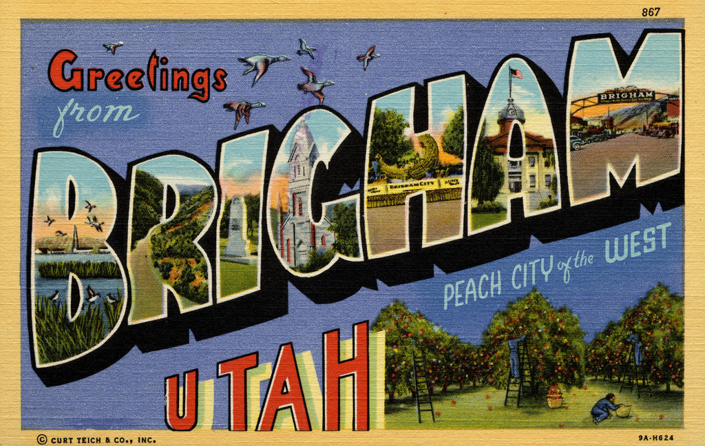 Detail of Greeting Card from Brigham, Utah by Anonymous