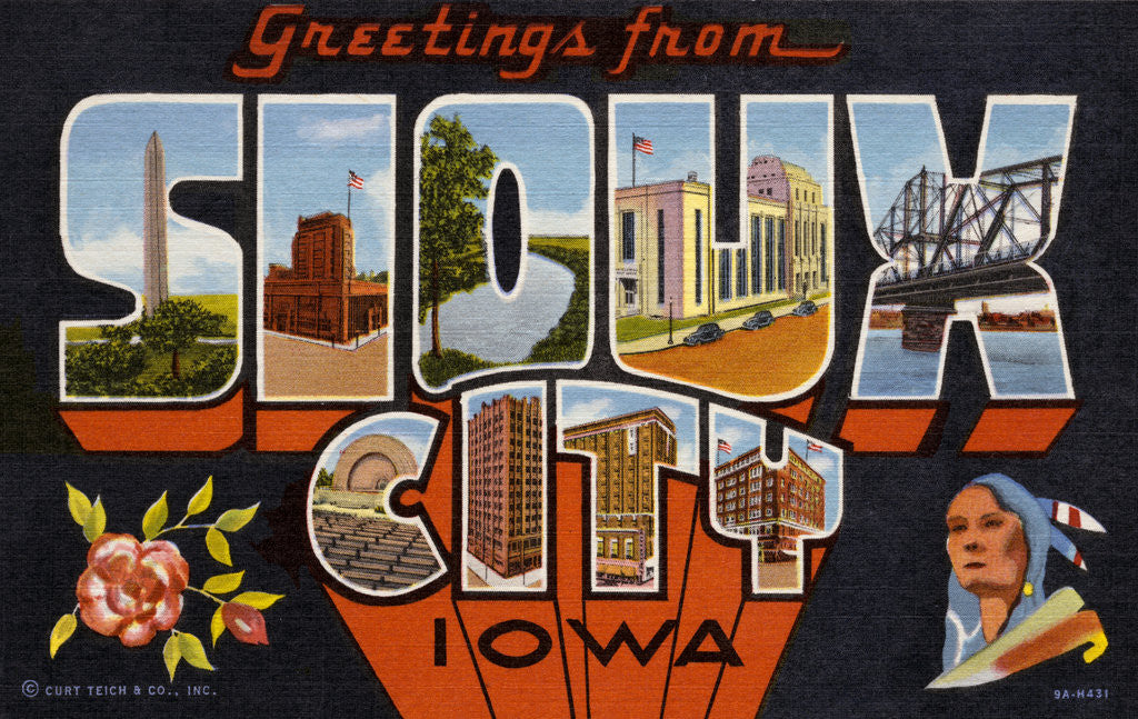 Detail of Greeting Card from Sioux City, Iowa by Corbis
