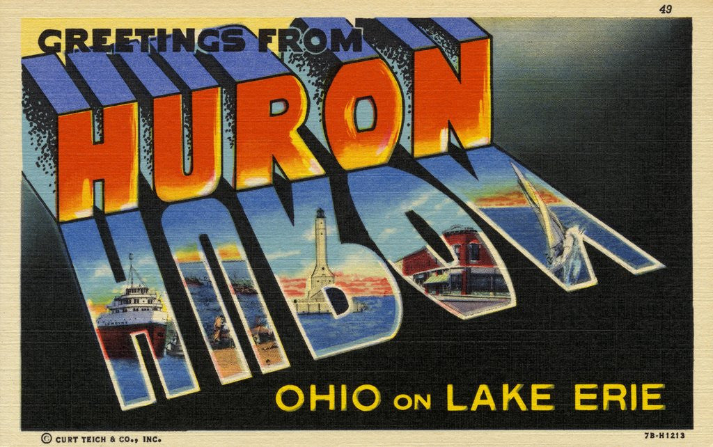 Detail of Greeting Card from Huron, Ohio by Anonymous