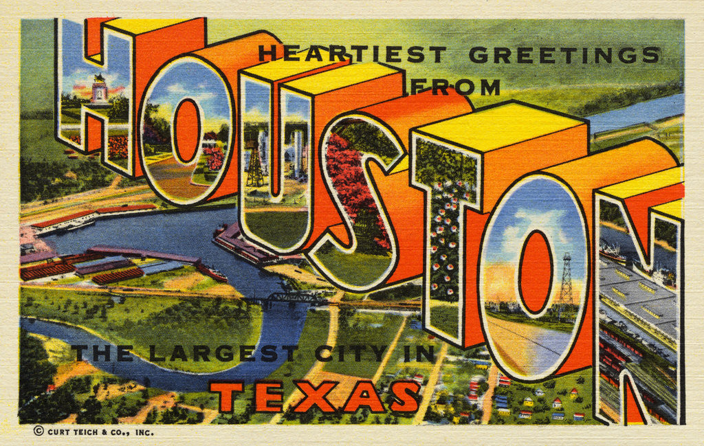 Detail of Greeting Card from Houston, Texas by Anonymous