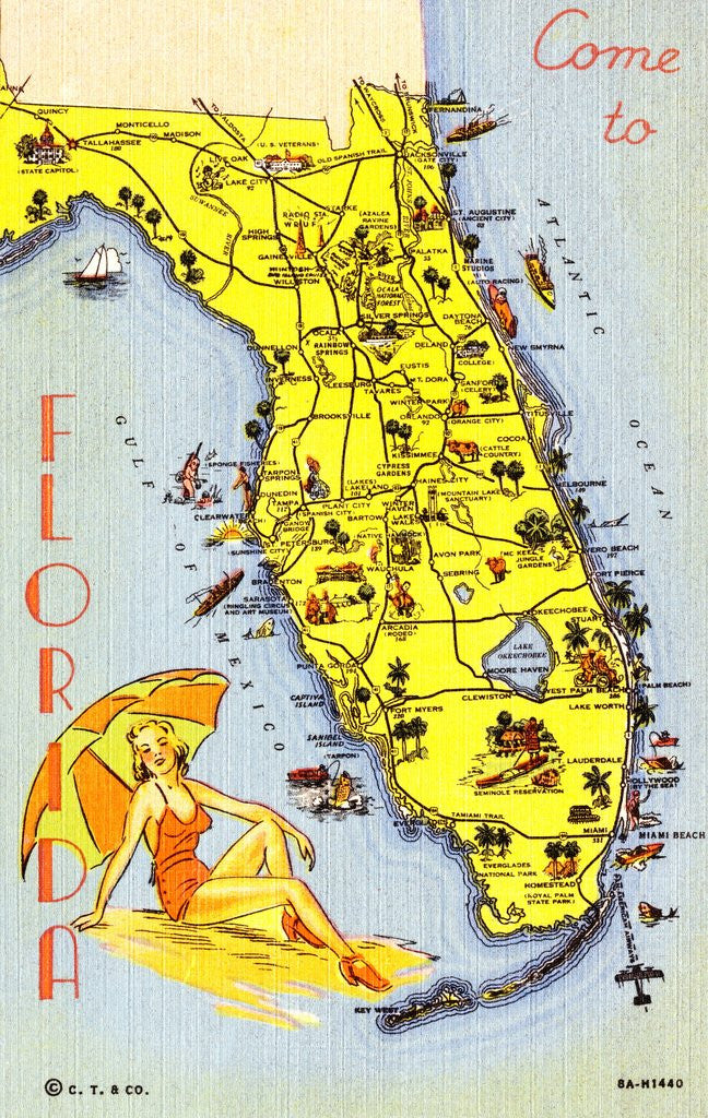 Detail of Map and Promotion for Florida by Anonymous