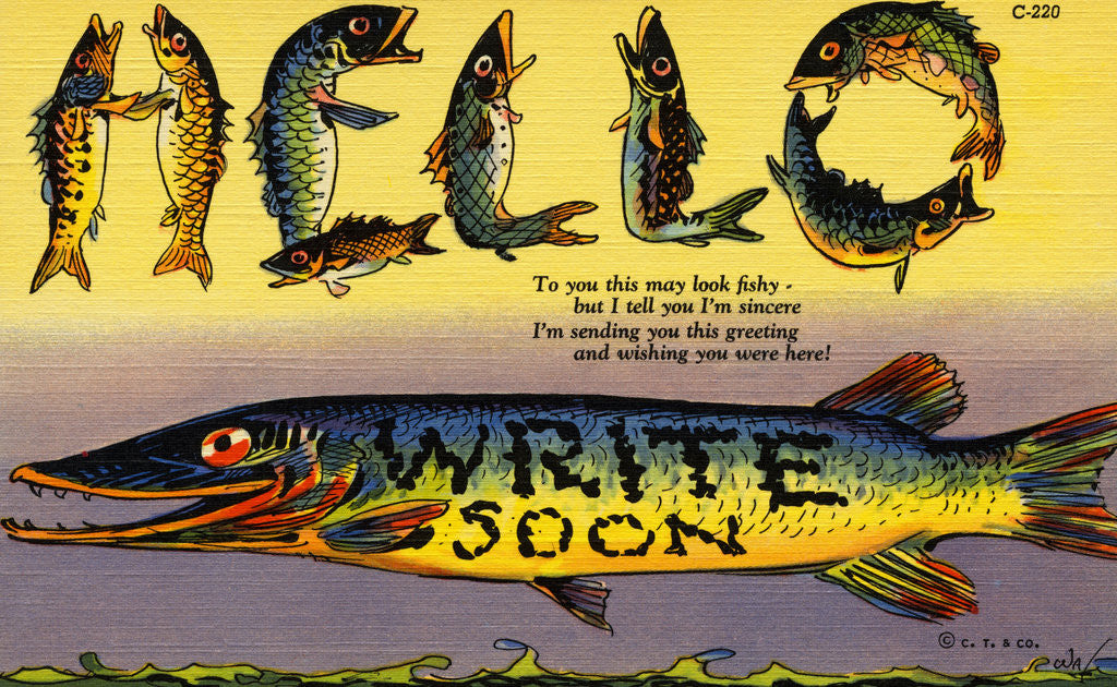 Detail of Fish Greeting Card by Anonymous