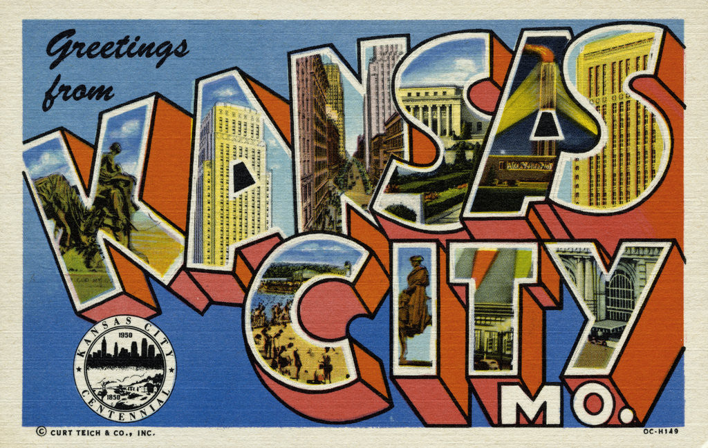 Detail of Greeting Card from Kansas City, Missouri by Anonymous