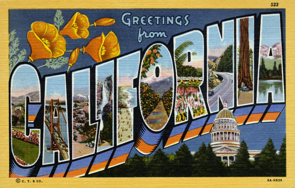 Detail of Greeting Card from California by Anonymous