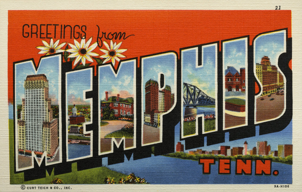 Detail of Greeting Card from Memphis by Anonymous