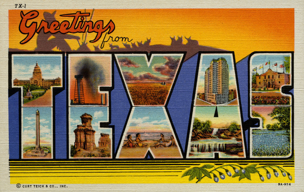 Detail of Greetings from Texas Postcard by Anonymous