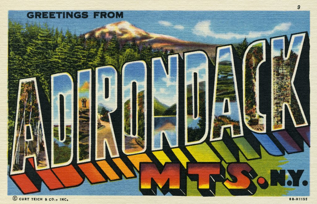 Detail of Greeting Card from the Adirondack Mountains by Anonymous