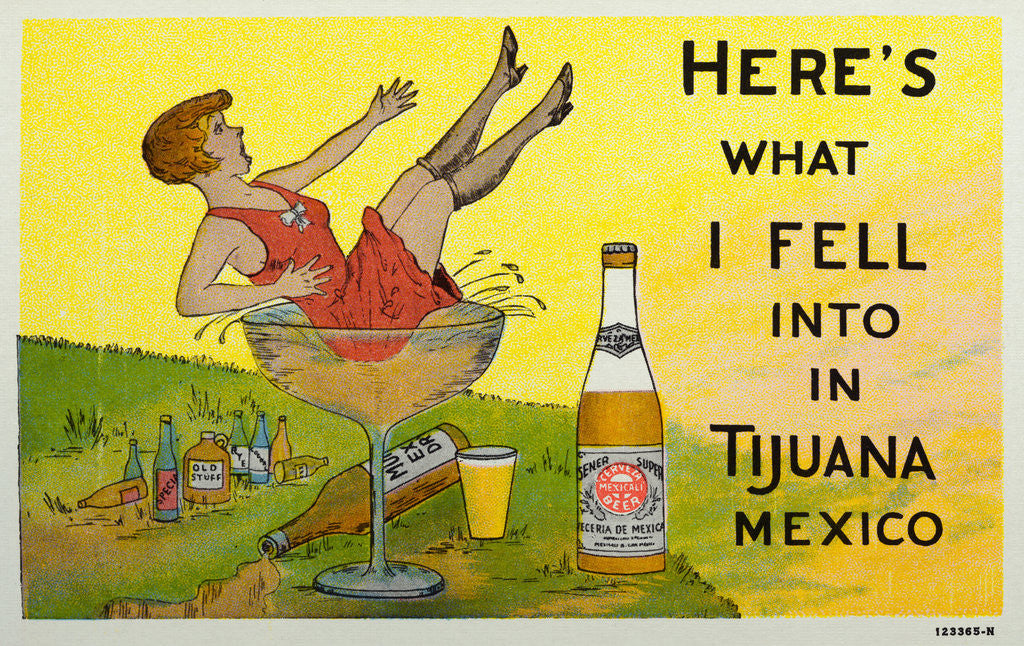 Detail of Woman Falling into Champagne Glass by Anonymous