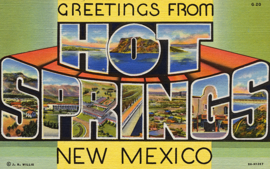 Detail of Postcard of Hot Springs, New Mexico by Corbis