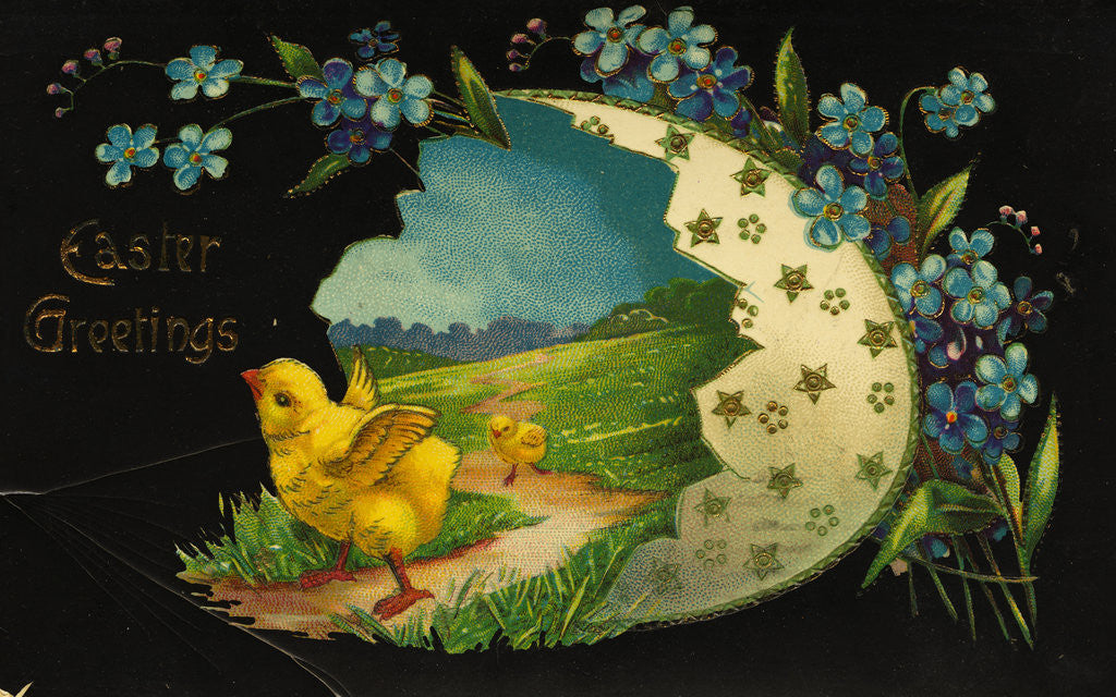 Detail of Postcard of Easter Greeting by Corbis