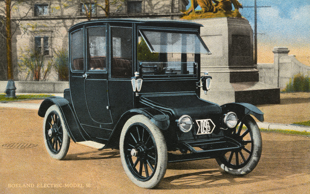 Detail of Postcard of Early Electric Automobile by Anonymous
