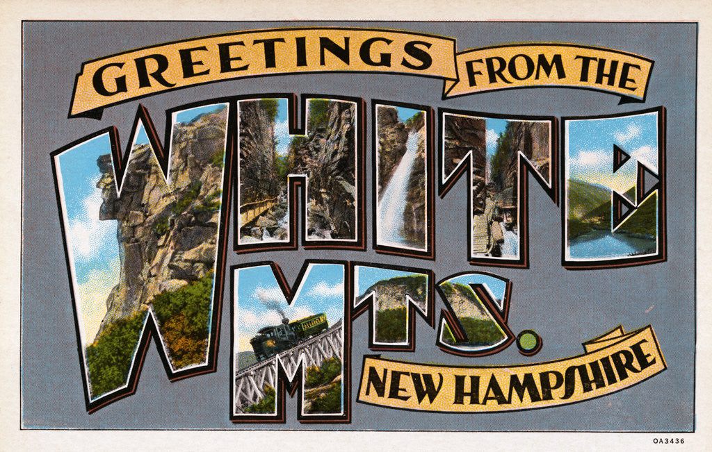 Detail of Postcard of the White Mountains of New Hampshire by Anonymous