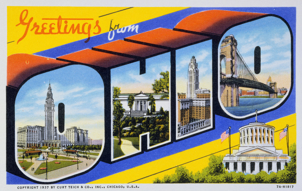 Detail of Postcard of Greetings from Ohio by Anonymous