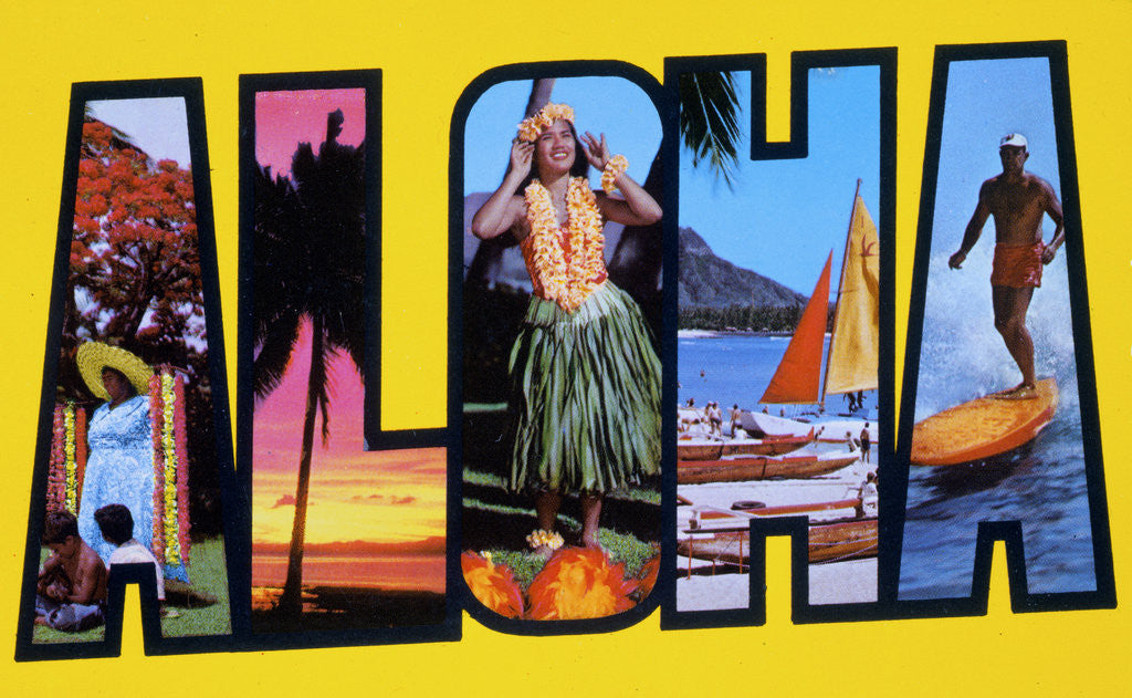 Detail of Postcard of Aloha Greetings by Anonymous