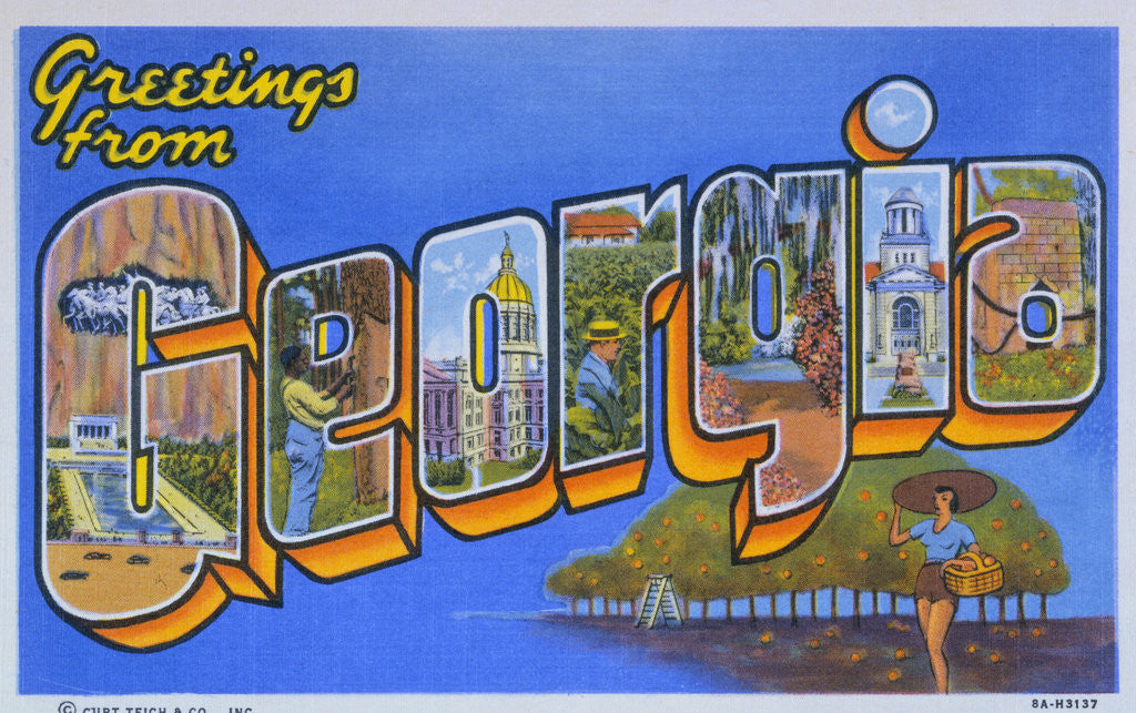 Detail of Postcard of Greetings from Georgia by Anonymous