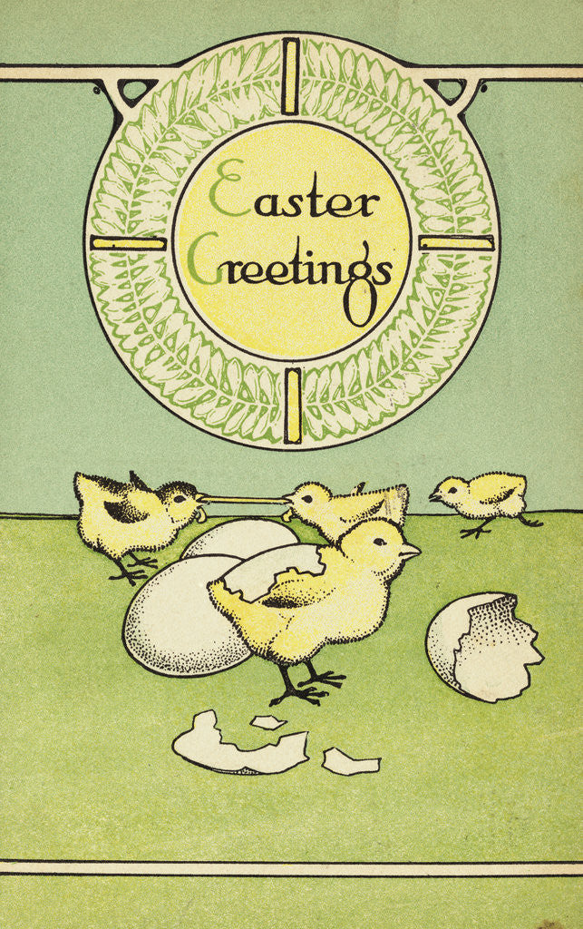 Detail of Easter Greetings Postcard with Chicks by Anonymous