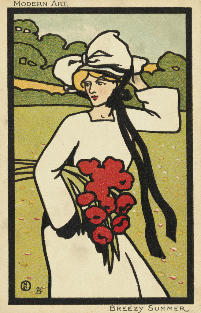 Detail of Modern Art: Breezy Summer Postcard by Anonymous