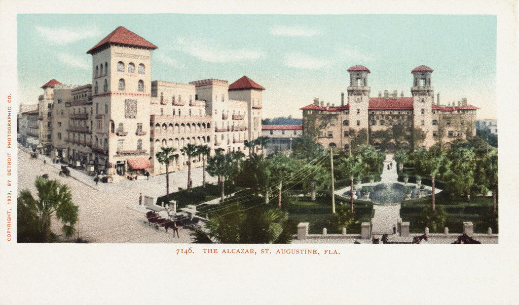 Detail of The Alcazar, St. Augustine, Fla. Postcard by Corbis