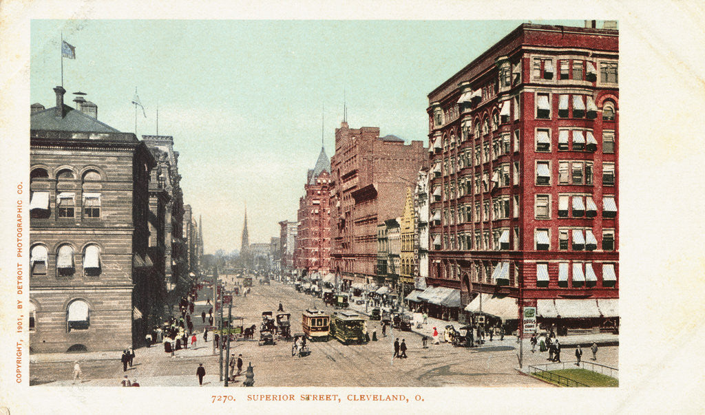 Detail of Superior Street, Cleveland, O. Postcard by Anonymous
